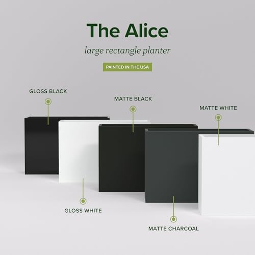 Greenline Alice Tall Rectangular Fiberglass Planter, Outdoor Planter Box - Image 5