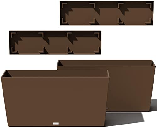 Veradek Pure Series Midori Planter & Drip Tray - Wide Outdoor Planter Set by VeradekOutdoor