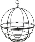 Large Wrought Iron Hanging Globe Planter – Amish Handmade Metal Sphere Plant Hanger for Indoor Outdoor Use – Clamshell Basket Style – Rustic Black Garden Patio Decor for Flowers, Ferns, Lanterns by BoxwoodMum