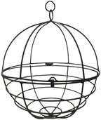Large Wrought Iron Hanging Globe Planter – Amish Handmade Metal Sphere Plant Hanger for Indoor Outdoor Use – Clamshell Basket Style – Rustic Black Garden Patio Decor for Flowers, Ferns, Lanterns by BoxwoodMum