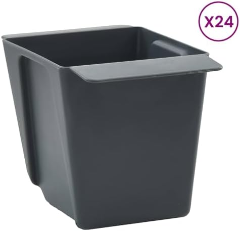 Modern Flower Box for Euro Pallets 12 pcs Grey, Polypropylene Planter for Indoor Outdoor Use, 5.31 x 3.54 x 3.74 in Modular Garden Display - Image 3