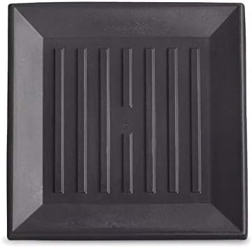Crescent Garden Universal Square Plant Saucer, Houseplant Durable Drip Tray for Square Planter, Heavy-Duty Plastic Drainage Dish, Indoor/Outdoor pot Saucer - 11'' inner x 14.5" outer (Old Bronze) by CrescentGarden