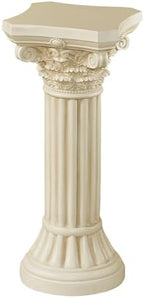 Touch of Class Corinthian Column Pedestal, Ivory Wash, Small, 24" H by TouchofClass