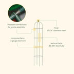 Vego Garden 6.4 ft Round Obelisk Garden Trellis, Metal Rustproof Plant Support Rose Trellis, Tower Potted Cages for Flowers Fruits Vegetable Vines Indoor & Outdoor - Image 5