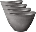 Arcadia Garden Products PSW Pot Collection YB41CT Plastic/Stone/Wood Composite Curved Planter Pot, No Drainage Hole (Drillable) - Indoor & Outdoor Plants and Gardens, Cement Gray, 16-inch (Pack of 4) by PSW