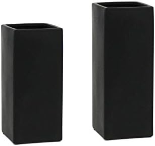 WGV Ceramic Block Vase Bulk, 5" W x 12" H, (Multiple Size/Color Choices) Matte Tall Square Flower Planter Pot, Accents Home Office Tabletop Decor, Ideal Gifts Black 6 Pieces (CSB0512BK) - Image 4