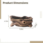 Driftwood Stump Log Concrete Planter, 7.9 X 4.3 X 3.1 in, Faux Wood Grain, Tree Root Succulent Pot with Single Hole, Home and Garden Decor - Image 2