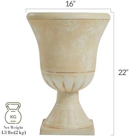 Worth 22'' Tall Urn Planters for Outdoor Plants Set of 2, Large Flower Pots - Image 3