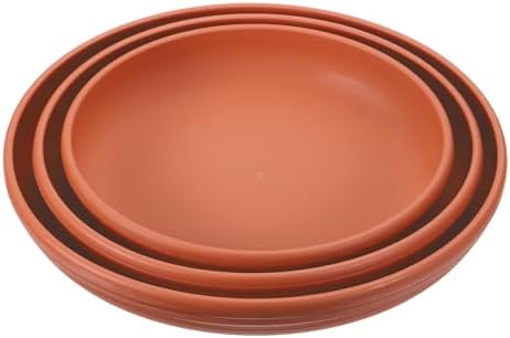 PATIKIL Plant Saucer Tray, 3 Pack 12/13/14 Inch Plastic Round Plant Saucer Flower Planter Drip Tray for Indoors Outdoors Patio Balcony, Terracotta by PATIKIL