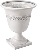 Merax 2 Set 20.47" H Classic Outdoor Planter with Drainage, Antique White - Image 4