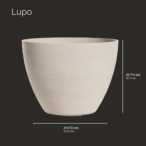 Lupo Tapered Indoor/Outdoor Planter, 24x18in Sand Stone - Image 2