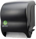 San Jamar Ecologic Element Recycled Plastic Lever Paper Towel Dispenser, Manual Towel Dispenser, Wall Mounted Dispenser with Zero Waste for Home and Business, 8 Inch Rolls, Black by SanJamar