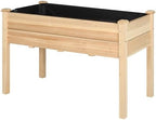 Yardenaler 48x24x30in Raised Garden Bed with Legs, Outdoor Elevated Wood Planted Box with Liner & Drainage Hole for Vegetable Flower, Backyard and Patio, Natural by Yardenaler