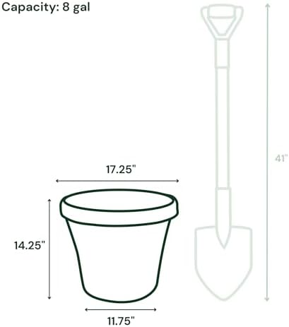 Bloem Terra 16" Plastic Planter, 8 Gallon, Navy, 2-Pack - Image 2
