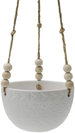 Flora Bunda Hanging Planter with Beads for Succulent 5.4" Caveman Ceramic Hanging Planter by Flora+Bunda