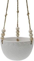 Flora Bunda Hanging Planter with Beads for Succulent 5.4" Caveman Ceramic Hanging Planter - Image 2