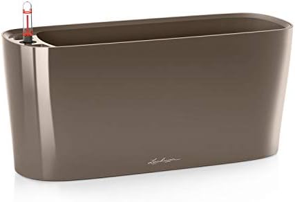 Lechuza Delta 20 Shiny Taupe, Self-Watering Planter Indoor, H7.1 L15.7 W5.9 in by LECHUZA