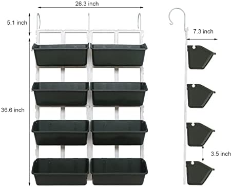 8 Pockets Vertical Garden, 4-Tier Wall Planter, Hanging Planter Stand, Wall Mounted Flower Beds for Vegetables, Floral (Army Green) - Image 2