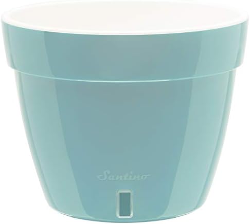 DECOPOTS - 3 Pack - Self Watering Planter - Modern Flower Pot with Water Level Indicator - 7.1" Tall - for All House Plants, Flowers, Herbs (Diameter 9.2", Menthol - White) - Image 2