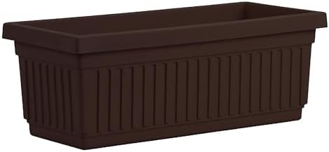 The HC Companies Venetian 30 Inch Plastic Planter Box, Chocolate, 6-Pack - Image 2