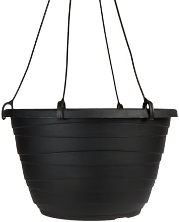 The HC Companies Wrapt Hanging Planters - Lightweight Plant Pot Hanger for Hanging Plants, Vegetables & Herbs - Outdoor & Indoor Hanging Basket for Plants (13" Black, Pack of 1) by TheHCCompanies