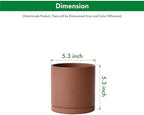 D'vine Dev 2-Pack Rust Terracotta Plant Pots with Saucers, 5 in, 40-V-B-2 - Image 2