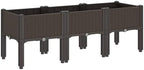 Gecheer Elevated Garden Planter Box with Legs, 47x16x17 Inch Brown Raised Planter for Outdoor Patio Terrace, Durable PP Rattan Look Flower Pot for Vegetables Herbs Climbing Plants - Image 5