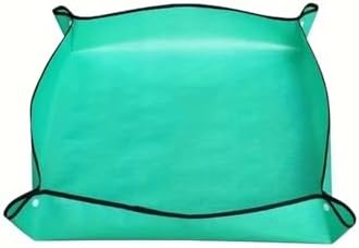 Repotting Mat Flower Pots Transplanting Mats Gardening Planting Mat PE Plant Repotting Mat Foldable Waterproof Gardening Potting Pad(Green 50X50CM) - Image 5