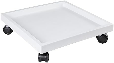 15.3 Inch Square Rolling Plant Caddy Saucer with Wheels, Heavy Duty Wheeled Planter Stand for Potted Plant, Coaster Roller Base Tray with Casters, Flower Pot Dolly Holder for Indoor Outdoor by NAZKAENPlanterCaddies