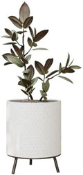 EverNest Claire Honeycomb Neutral Modern White Planter with Nyra Stand, Indoor Plant Pots, SelectBase, Mid-Century Modern, Boho Style Home Decor for Plants (Large, Black) by EverNest