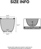 Kante Black Concrete Planter 18" Dia All-Weather Round Large Pot - Image 2