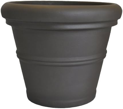 Tusco Products RR245ES Classic Rolled Rim Garden Planter, 24.5", Espresso by TuscoProducts