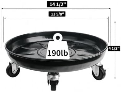 14" Metal Plant Caddy, Outdoor 360° Wheels Rolling Caddy, 3-Pack Black - Image 2