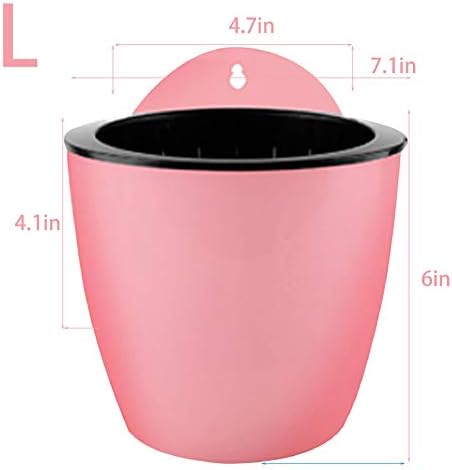 7Pack Self-Watering Plant Flower Pot Wall Hanging Plastic Planters Size 7 inch with 7 Hooks Replacement for Plants Flowers Indoor Outdoors - Image 5