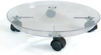 KECO 14" Clear Round Rolling Plastic Plant Saucer/Caddy - Crack and Break Resistant Heavy Plastic by KECO