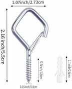 60 Pcs Ceiling Hooks for Hanging Plants, Screw in Hooks Silver - Image 2
