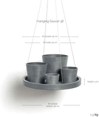 Ecopots Hanging Round Planter Saucer, Blue Grey, 14" - Image 2