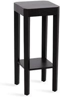 Kate and Laurel Talcott Modern Square Wood Drink Table, 12 x 12 x 28, Black, Transitional Decorative Two-Tier Pedestal Table for Use as Plant Stand Indoors or Living Room Decor Accent by KateandLaurel