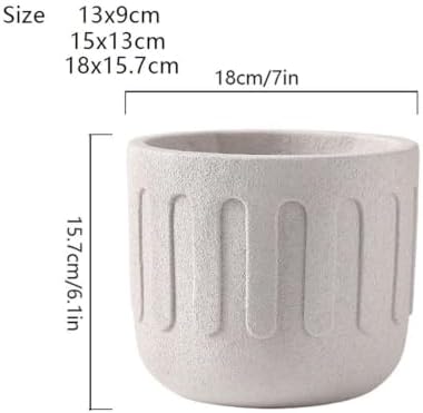 yeyo Elegant Nordic Minimalist Cement Flower Pot Light Luxury Decor Creative and Unique Succulent Plants for Balcony(15x13cm) - Image 2