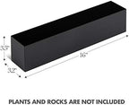 DR&Co Modern Black Trough Rectangular Planter, 16“ Metal Window Planter Box for Succulent, Small Rectangle Box for Desk or Windowsill, Stainless Steel, Great Gift Ideas for Women Men - Image 2