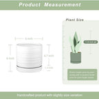 HERDUK 6 Inch Plant Pots, Ceramic Planter Pot with Drainage Hole & Saucer, Indoor/Outdoor Cylinder Round Planter Pot, Matte White - Image 3