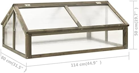 Firwood Garden Portable Greenhouse, Wooden Greenhouse Raised Flower Planter with 2 Roofs, Garden Portable Mini Greenhouse Cabinet for Outdoor Indoor Use 44.8" x 31.4" x 19.6"/Gray - Image 7