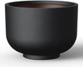 Kante Accent Round Pedestal Black Concrete Planter 17.7" Dia, Outdoor by Unknown