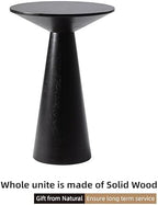 COZAYH Farmhouse Pedestal Small End Table Round Martini Table, Black - Image 4