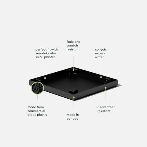 Veradek Block Series Cube Planter & Drip Tray - Square Outdoor Planter Set - Image 3