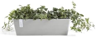Ecopots Bruges Rectangular Flower Planter, White Grey, 17.75" - Image 4