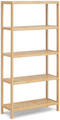 5-Tier Bamboo Freestanding Multi-use Shelf Unit Bookshelf Bookcase by HLXZN