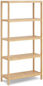 5-Tier Bamboo Freestanding Multi-use Shelf Unit Bookshelf Bookcase by HLXZN