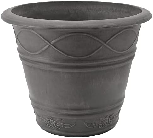 PSW Pot Collection Western Weave Planter Pot for Indoor and Outdoor Plants and Gardens, 14.5-inch, Dark Charcoal - Image 2