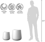 Kante Accent Round Curved White Concrete Planter 17.3" Dia, Outdoor - Image 7